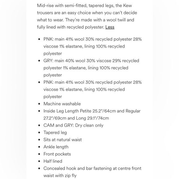 Boden Kew Wool Pants in Charcoal Marl, size 10P - Picture 6 of 8